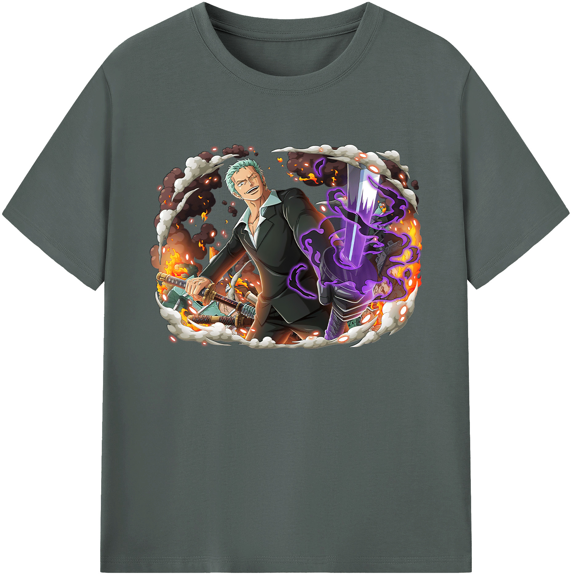 ワンピース ロロノア・ゾロ ONE PIECE Roronoa Zoro 綿100％ メンズ半袖Tシャツ｜肌触りやわらか＆通気性